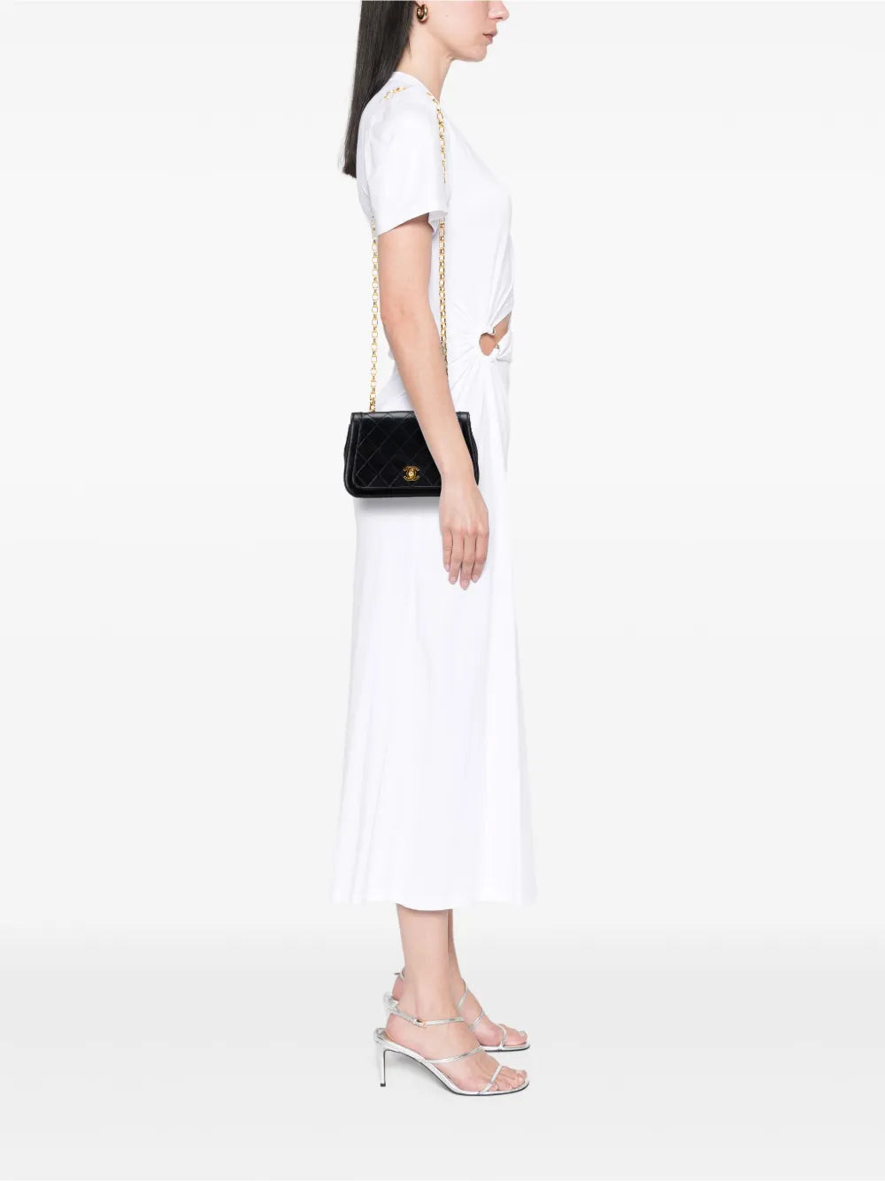 Pre-OwnedCHANEL Pre-Owned2014 CC Quilted Lambskin Bijoux Chain Curved Full Flap crossbody bag