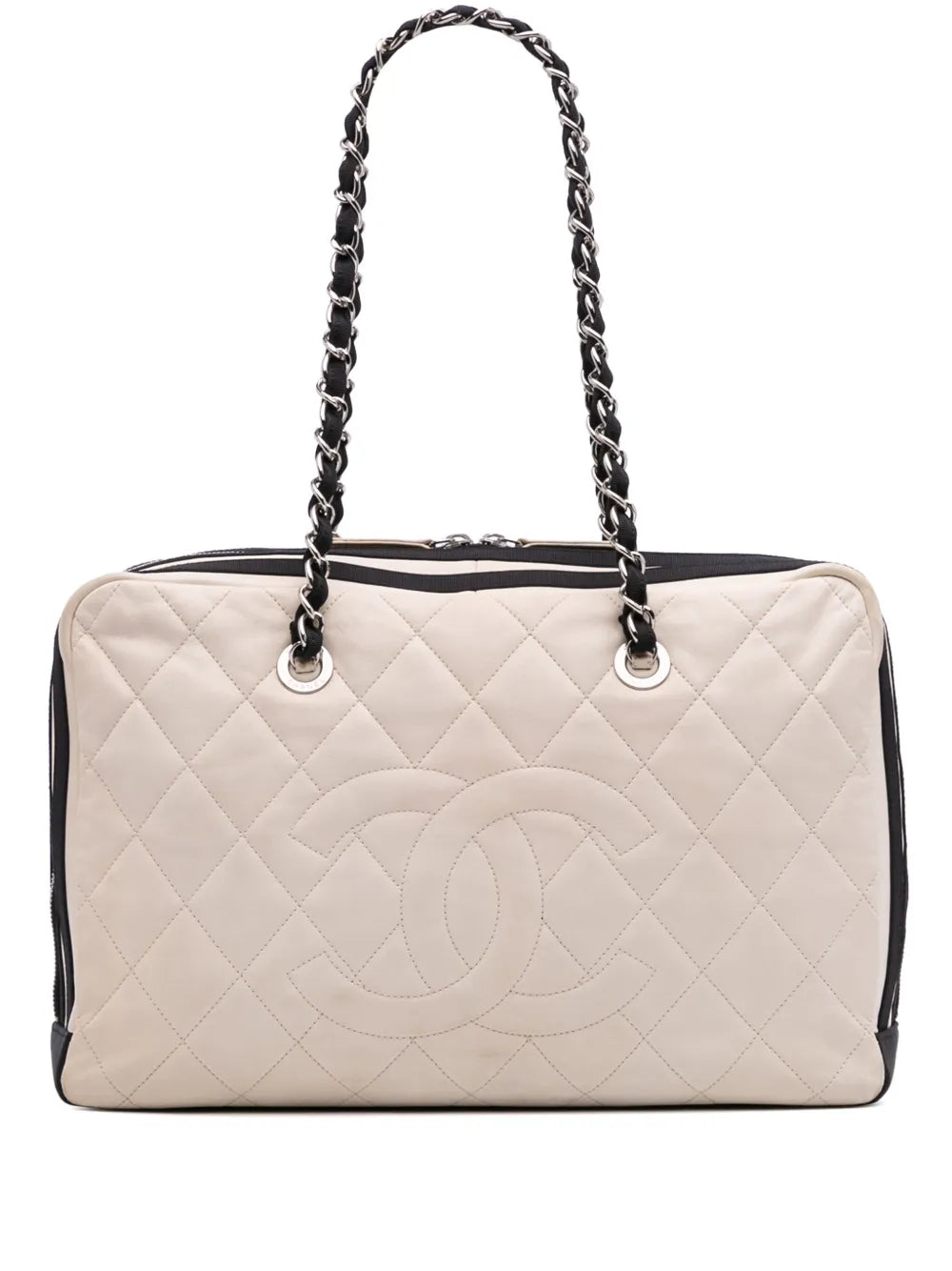 Pre-OwnedCHANEL Pre-Owned2009-2010 CC Quilted Lambskin Zip shoulder bag