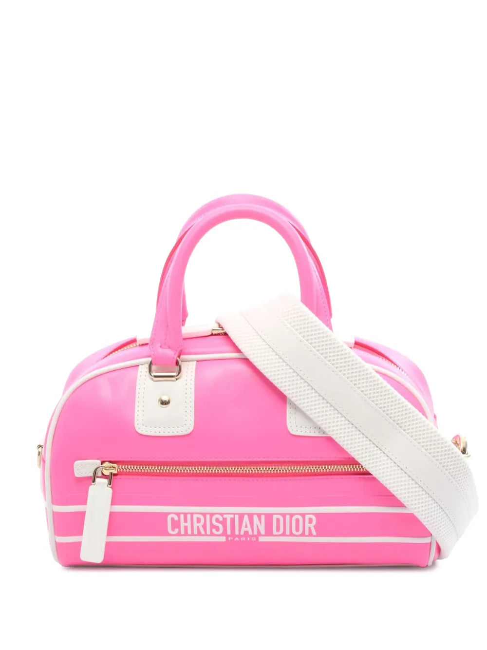 Pre-OwnedChristian Dior Pre-Owned2000-2025 Medium Leather Dior Vibe Zip Bowling Bag satchel