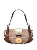 Pre-OwnedFendi Pre-Owned2000-2010 Zucchino Canvas and Metallic Leather Compilation shoulder bag
