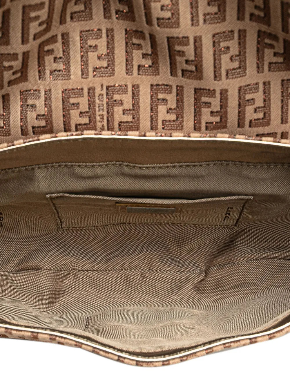 Pre-OwnedFendi Pre-Owned2000-2010 Zucchino Canvas and Metallic Leather Compilation shoulder bag