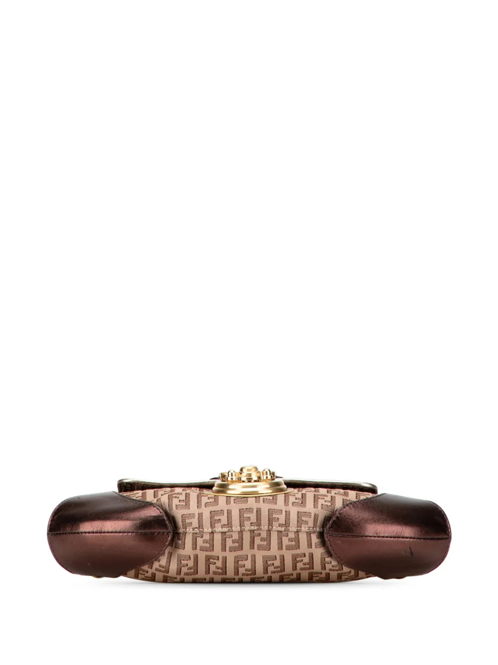 Pre-OwnedFendi Pre-Owned2000-2010 Zucchino Canvas and Metallic Leather Compilation shoulder bag