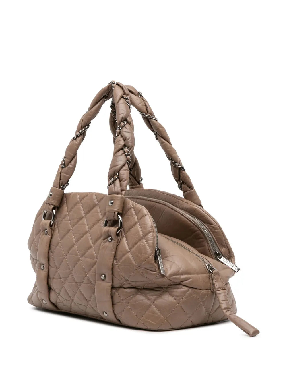 Pre-OwnedCHANEL Pre-Owned2005-2006 Distressed Lambskin Lady Braid Bowler Bag shoulder bag