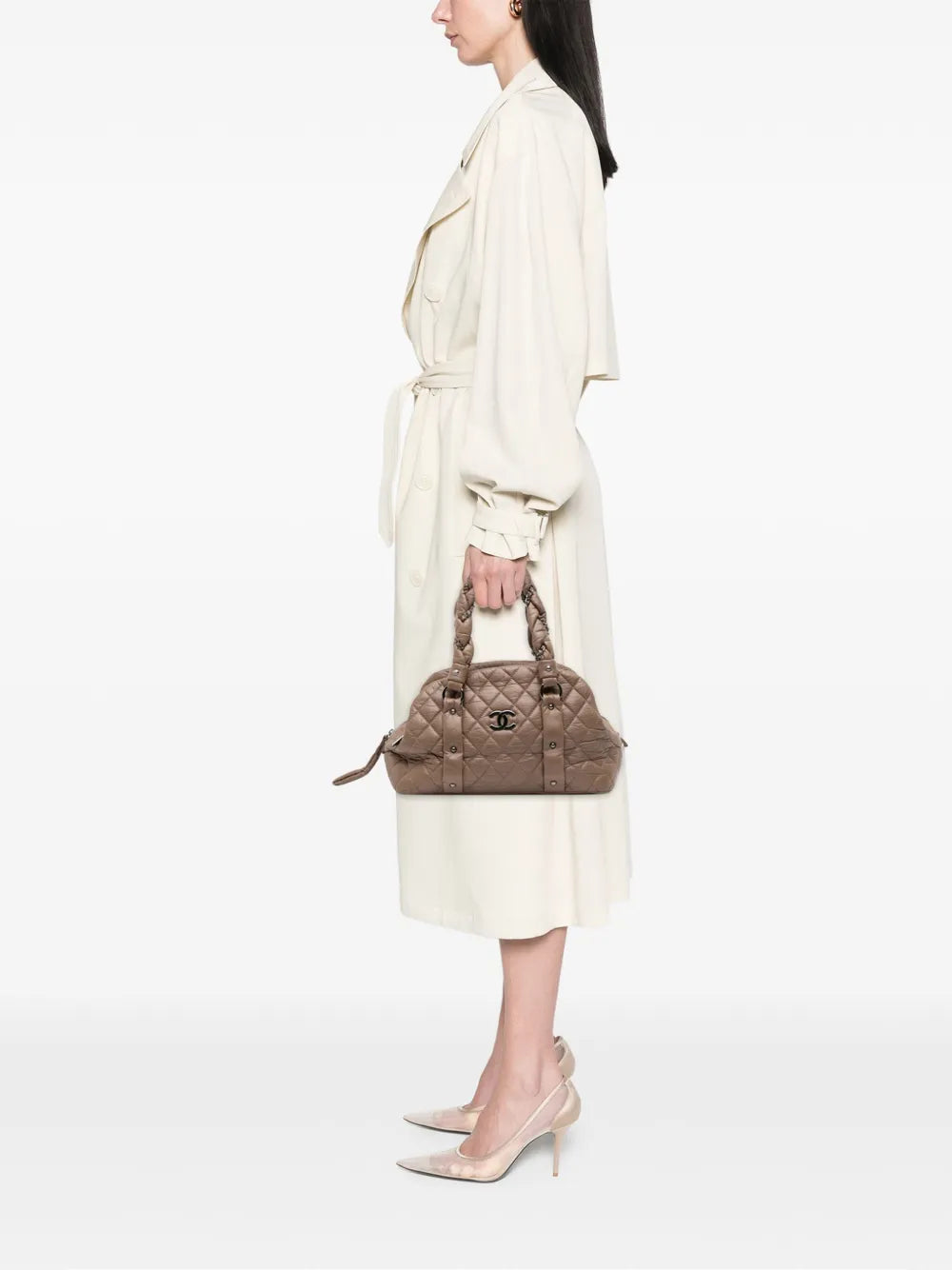 Pre-OwnedCHANEL Pre-Owned2005-2006 Distressed Lambskin Lady Braid Bowler Bag shoulder bag