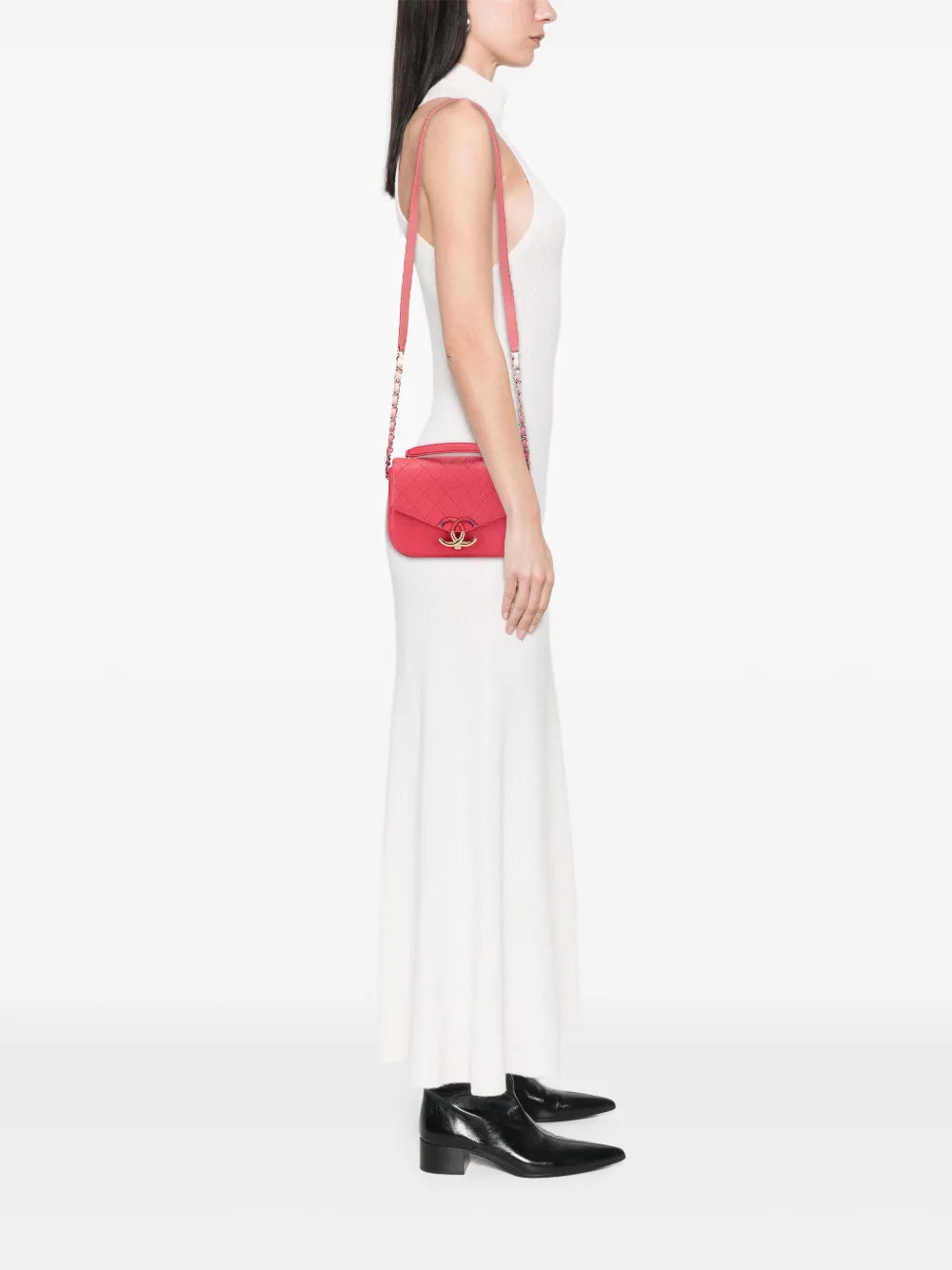 Pre-OwnedCHANEL Pre-Owned2018 Small Caviar Paris Cuba Thread Around Flap satchel