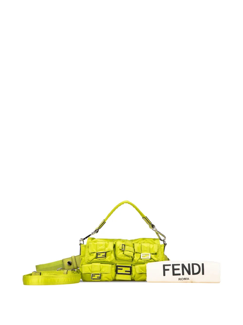 Pre-OwnedFendi Pre-Owned2010-2025 Nylon Multipocket Convertible Baguette satchel