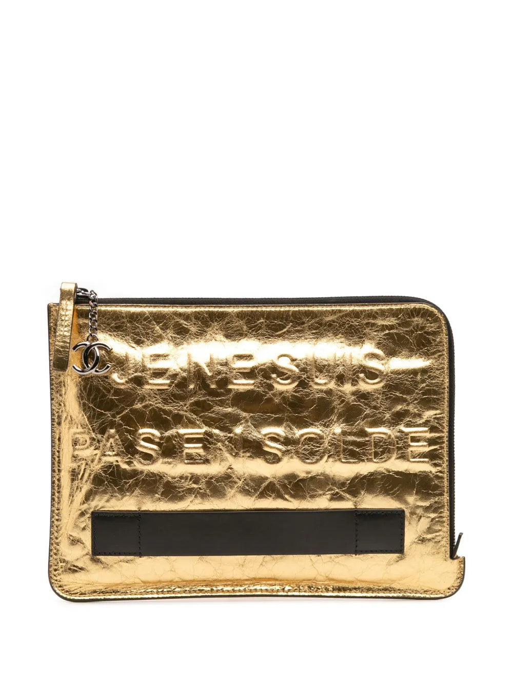 Pre-OwnedCHANEL Pre-Owned2015-2016 Metallic Lambskin Je Ne Suis Pas En Solde clutch bag