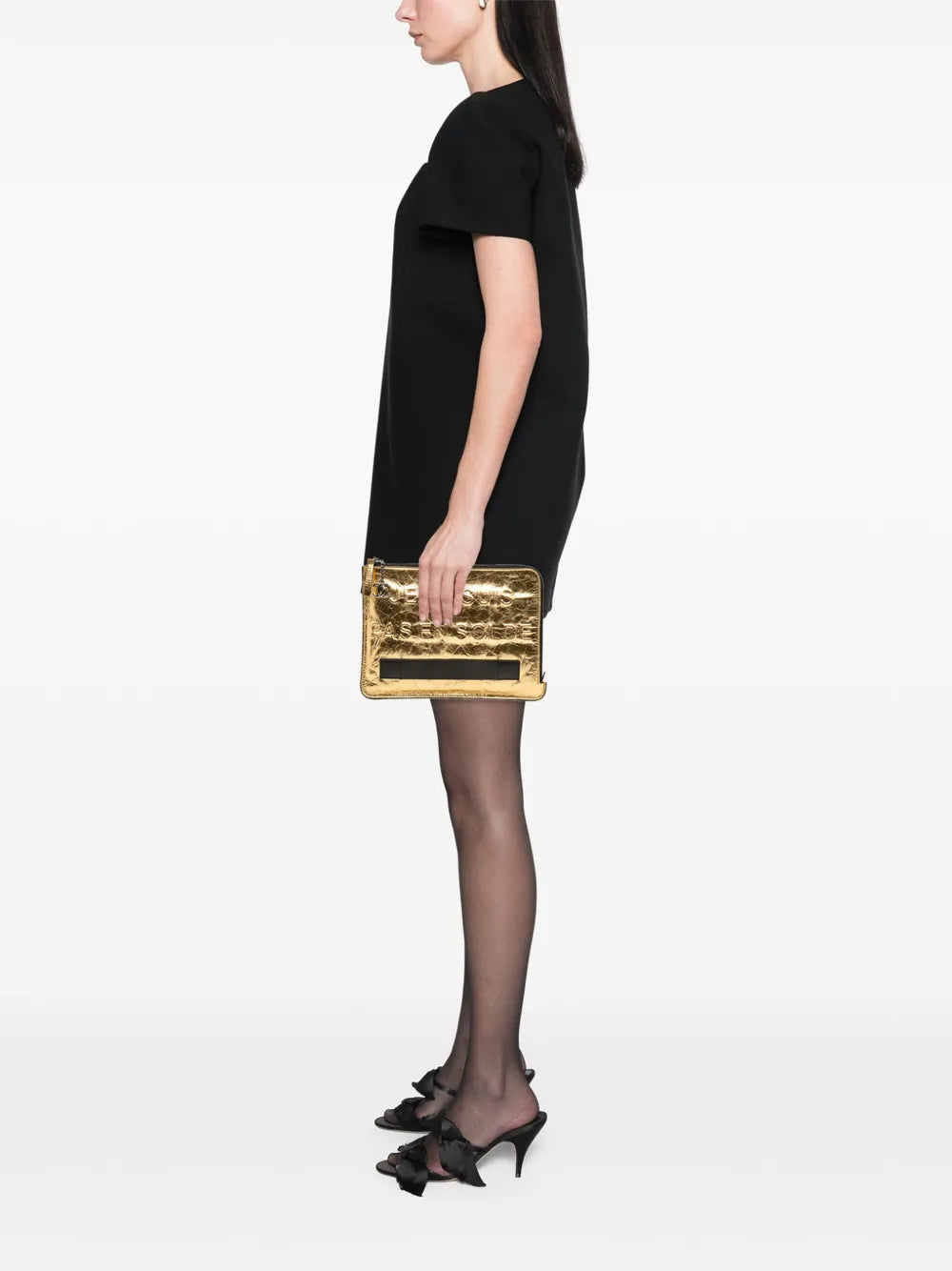 Pre-OwnedCHANEL Pre-Owned2015-2016 Metallic Lambskin Je Ne Suis Pas En Solde clutch bag