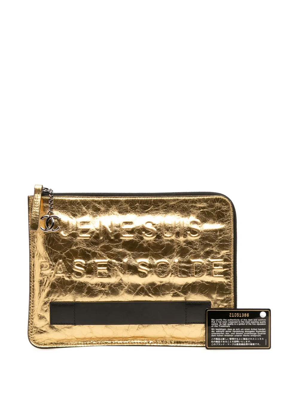 Pre-OwnedCHANEL Pre-Owned2015-2016 Metallic Lambskin Je Ne Suis Pas En Solde clutch bag