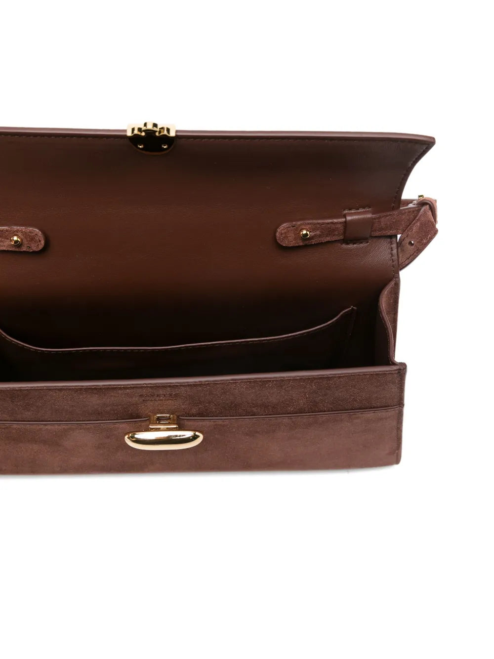 Savette suede clasp shoulder bag