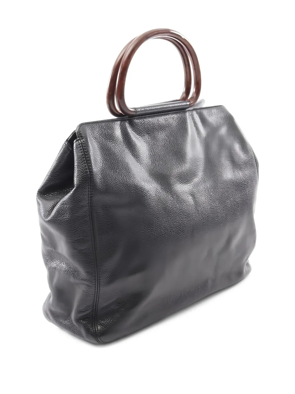 Pre-OwnedCHANEL Pre-Owned2000-2002 leather wood-handle tote bag
