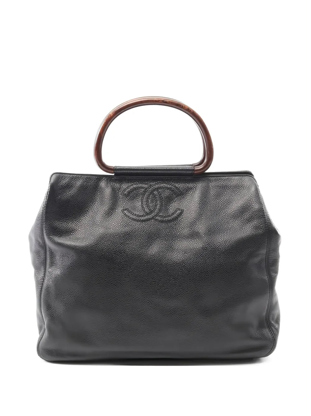 Pre-OwnedCHANEL Pre-Owned2000-2002 leather wood-handle tote bag