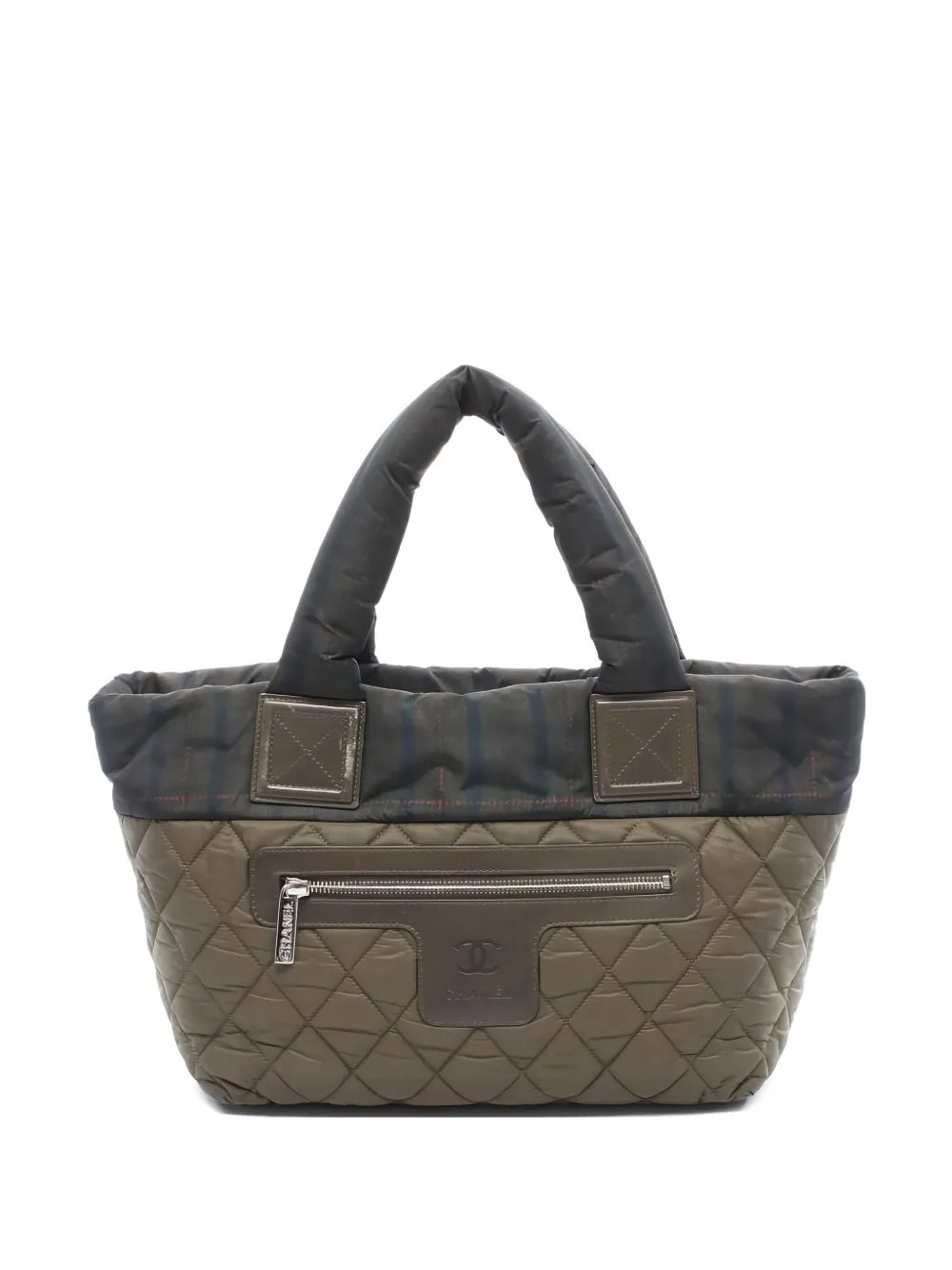 Pre-OwnedCHANEL Pre-Ownedsmall Coco Coon quilted plaid tote bag