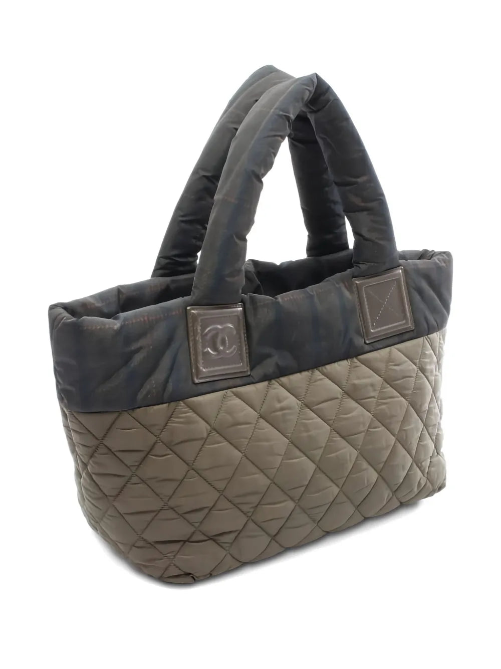 Pre-OwnedCHANEL Pre-Ownedsmall Coco Coon quilted plaid tote bag