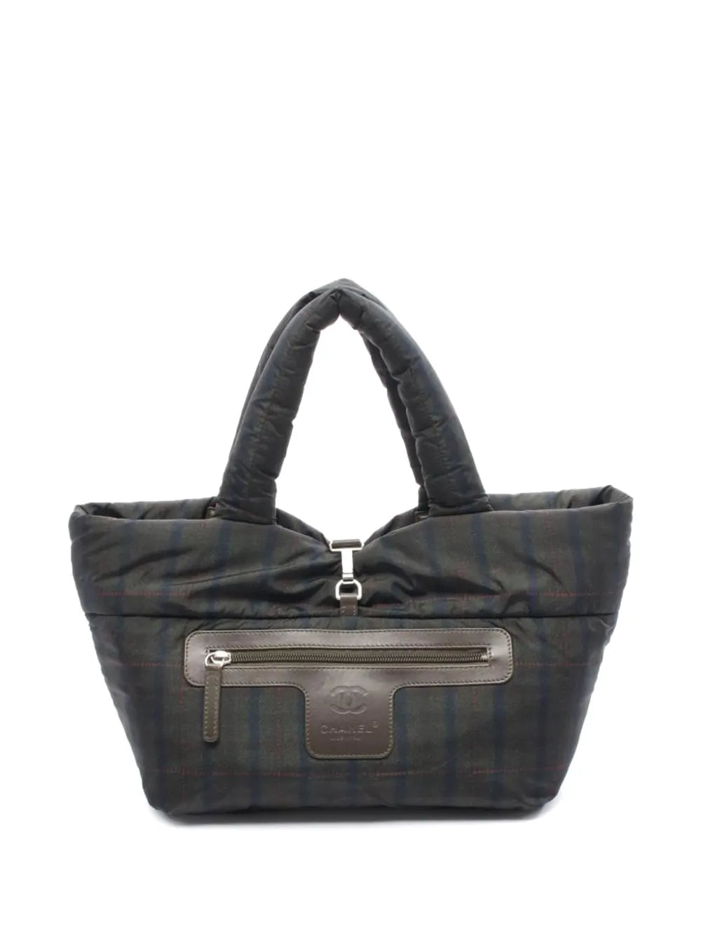Pre-OwnedCHANEL Pre-Ownedsmall Coco Coon quilted plaid tote bag