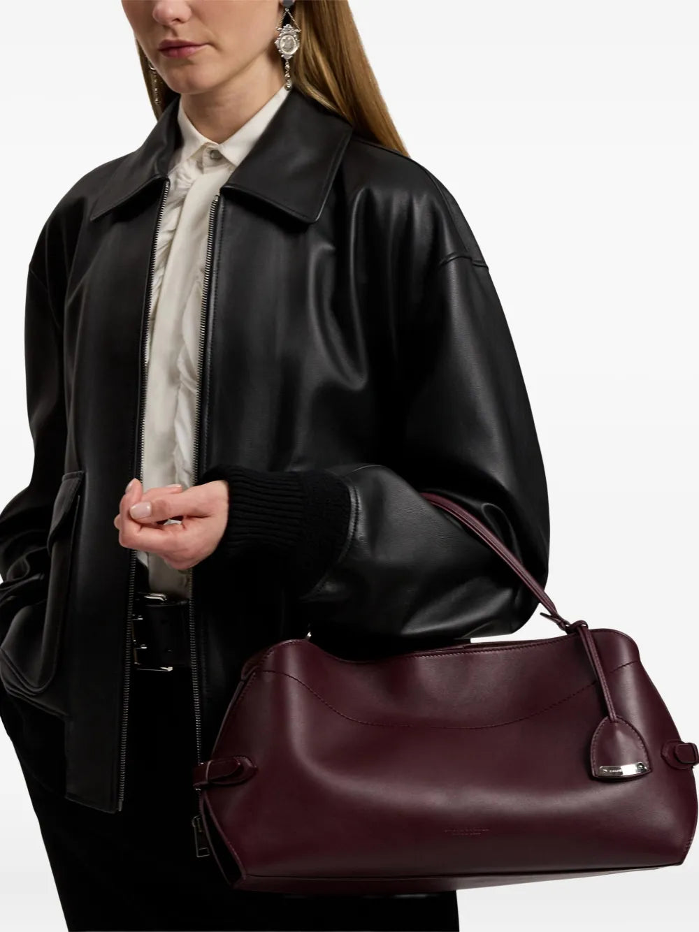 Ralph Lauren Collectionmedium curved-handle leather satchel bag