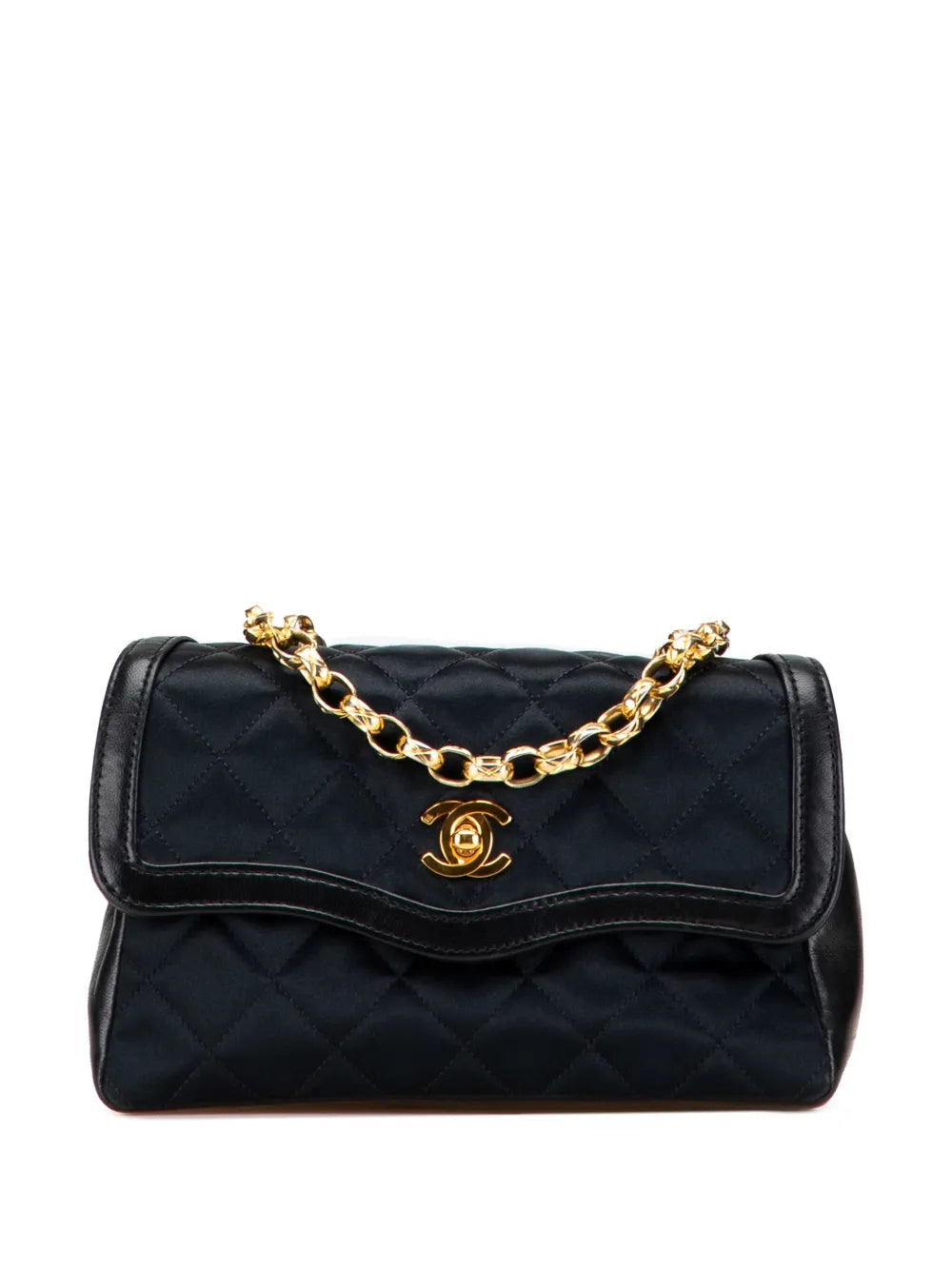 Pre-OwnedCHANEL Pre-Owned1989-1991 CC Quilted Satin Bijoux Chain Single Flap crossbody bag