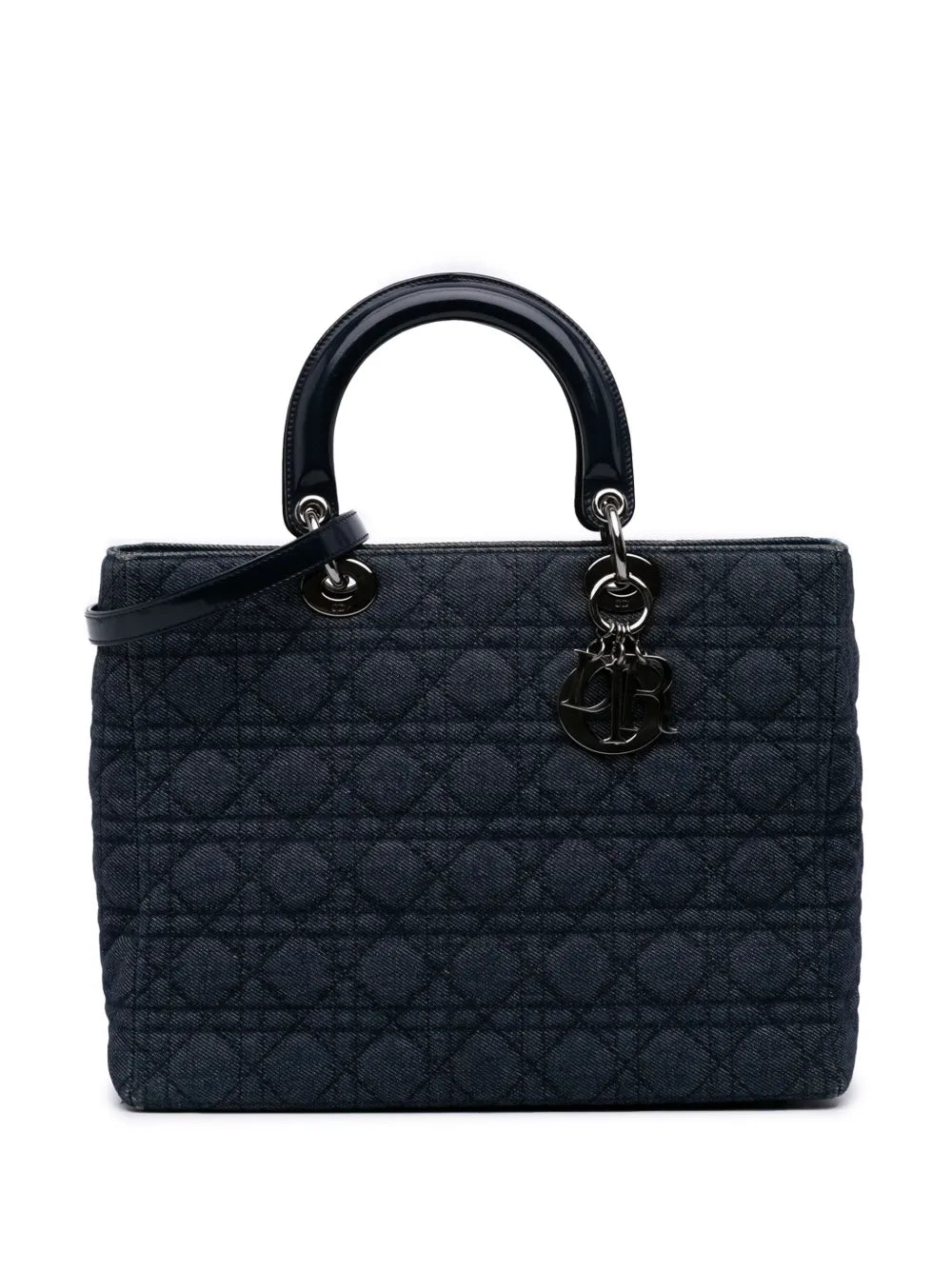 Pre-OwnedChristian Dior Pre-Owned1999 Large Denim Cannage Lady Dior satchel