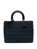 Pre-OwnedChristian Dior Pre-Owned1999 Large Denim Cannage Lady Dior satchel