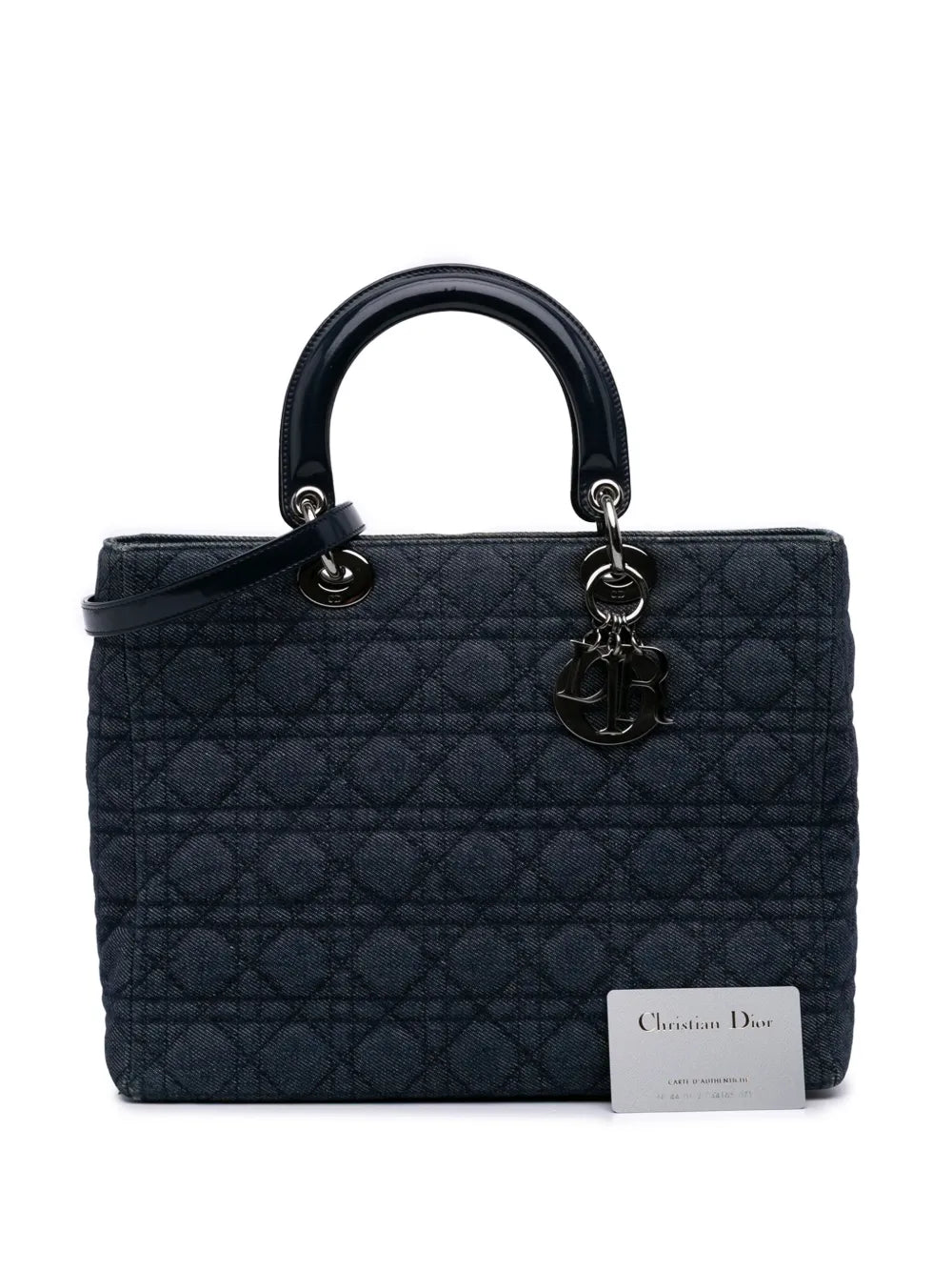 Pre-OwnedChristian Dior Pre-Owned1999 Large Denim Cannage Lady Dior satchel