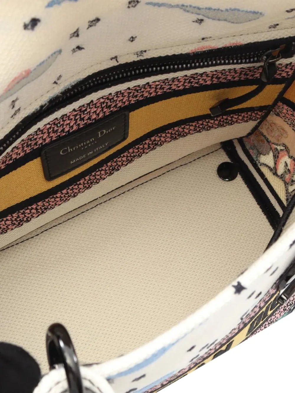 Pre-OwnedChristian Dior Pre-Owned2021-2025 Medium Canvas Embroidered Ciel De Reve Lady D Lite satchel