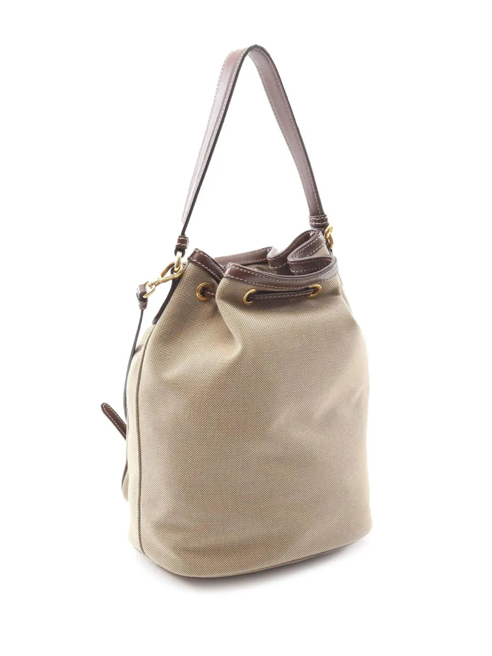 Pre-OwnedPrada Pre-Owned2013-2025 Canvas Canapa Logo Bow Drawstring Bucket satchel