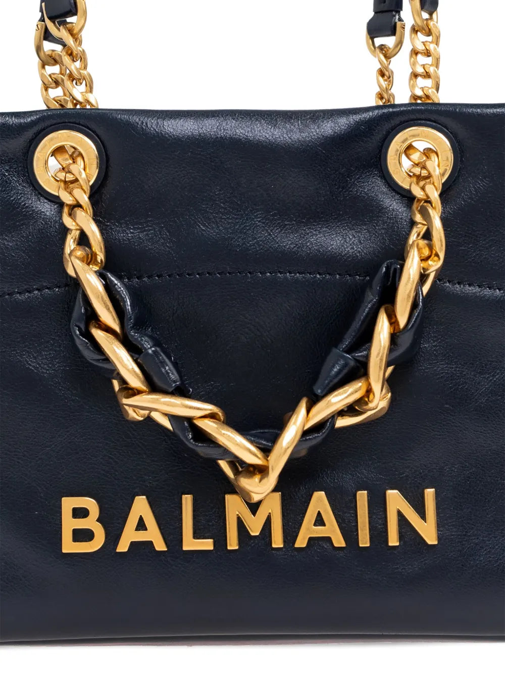 Balmainsmall Cabas 1945 chain embellished studded tote bag