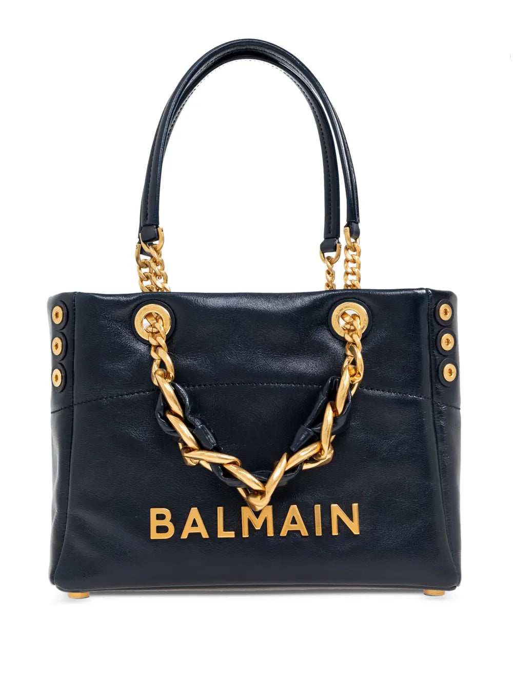 Balmainsmall Cabas 1945 chain embellished studded tote bag