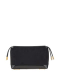 Elisabetta Franchidrawstring patent-trim clutch bag