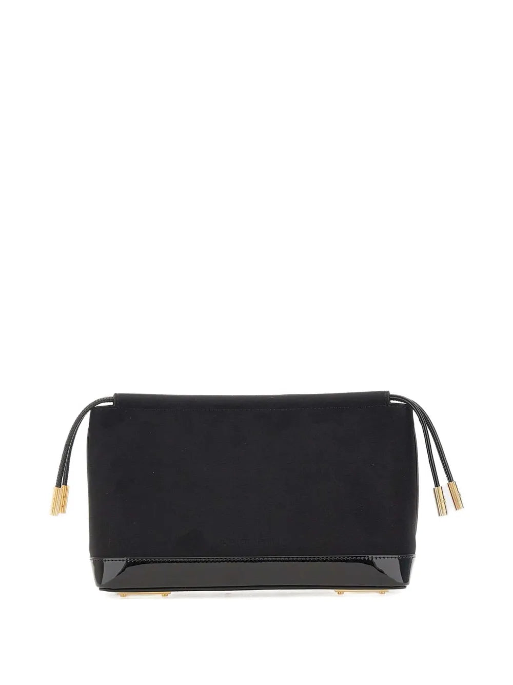 Elisabetta Franchidrawstring patent-trim clutch bag