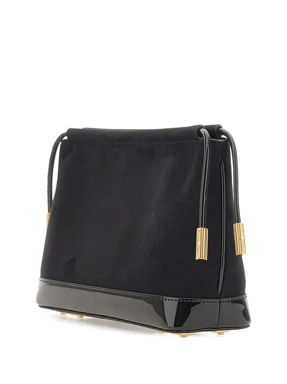 Elisabetta Franchidrawstring patent-trim clutch bag