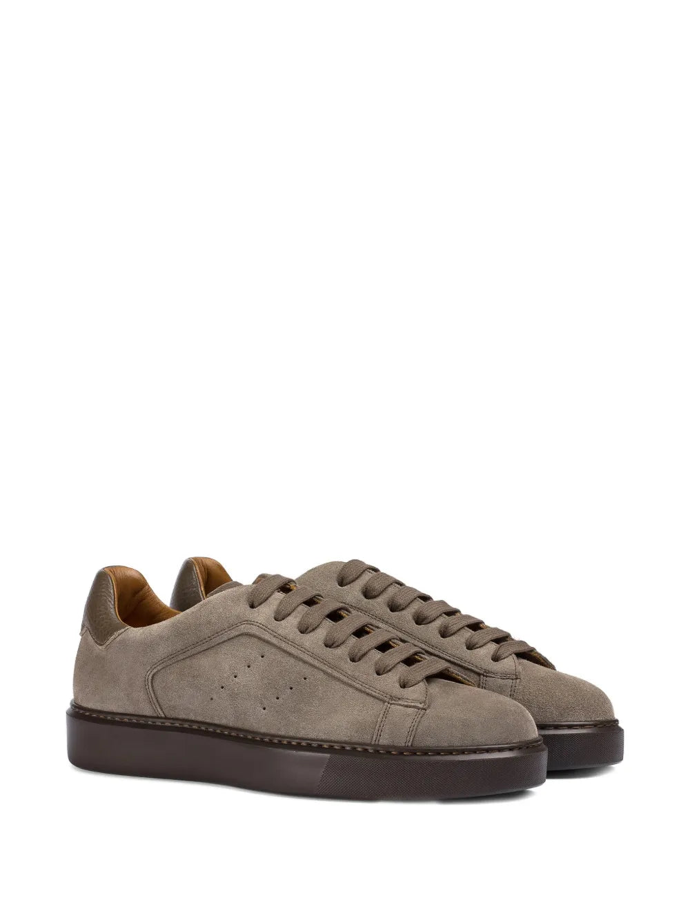 Doucal'S Perforated Detail Suede Sneakers