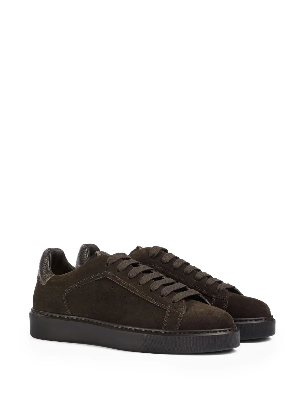 Doucal'S Lace-Up Suede-Leather Sneakers