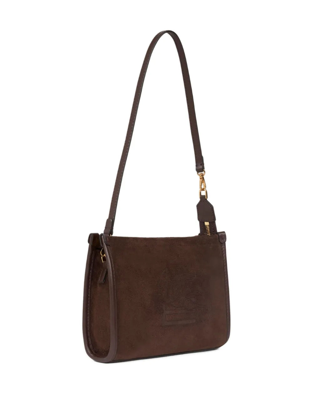 ETROsmall logo-embossed suede shoulder bag