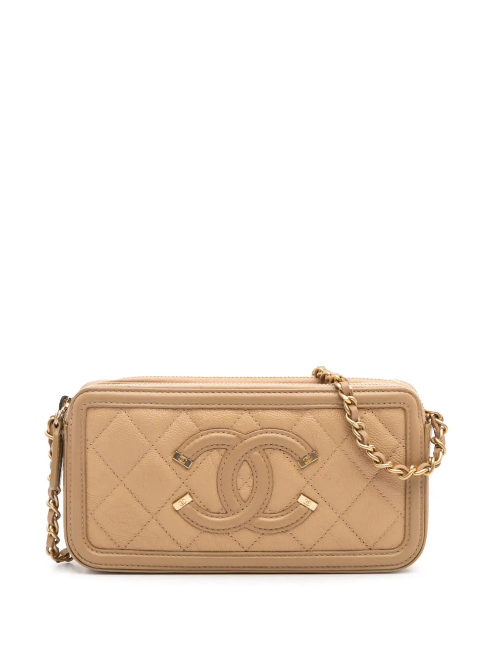 Pre-OwnedCHANEL Pre-Owned2018 Caviar CC Filigree crossbody bag