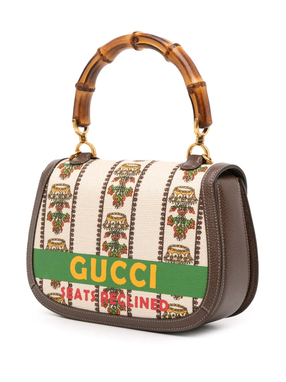 Pre-OwnedGucci Pre-Owned2016-2025 100th Anniversary Medium Canvas 1947 Bamboo Top Handle Bag satchel