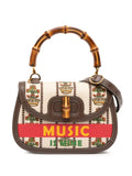 Pre-OwnedGucci Pre-Owned2016-2025 100th Anniversary Medium Canvas 1947 Bamboo Top Handle Bag satchel