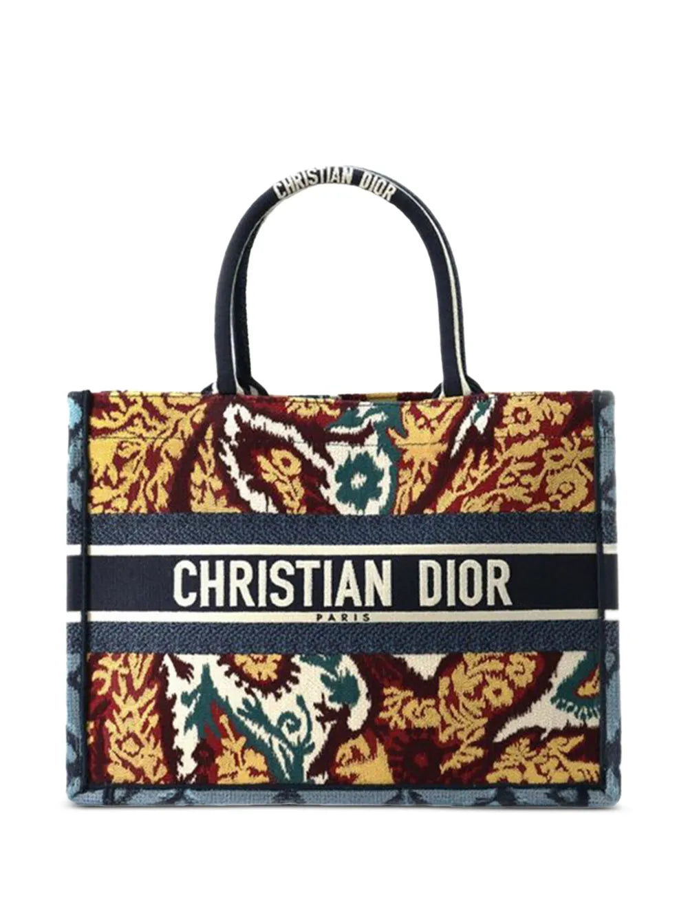 Pre-OwnedChristian Dior Pre-Owned2020 Medium Canvas Embroidered Paisley Book tote bag