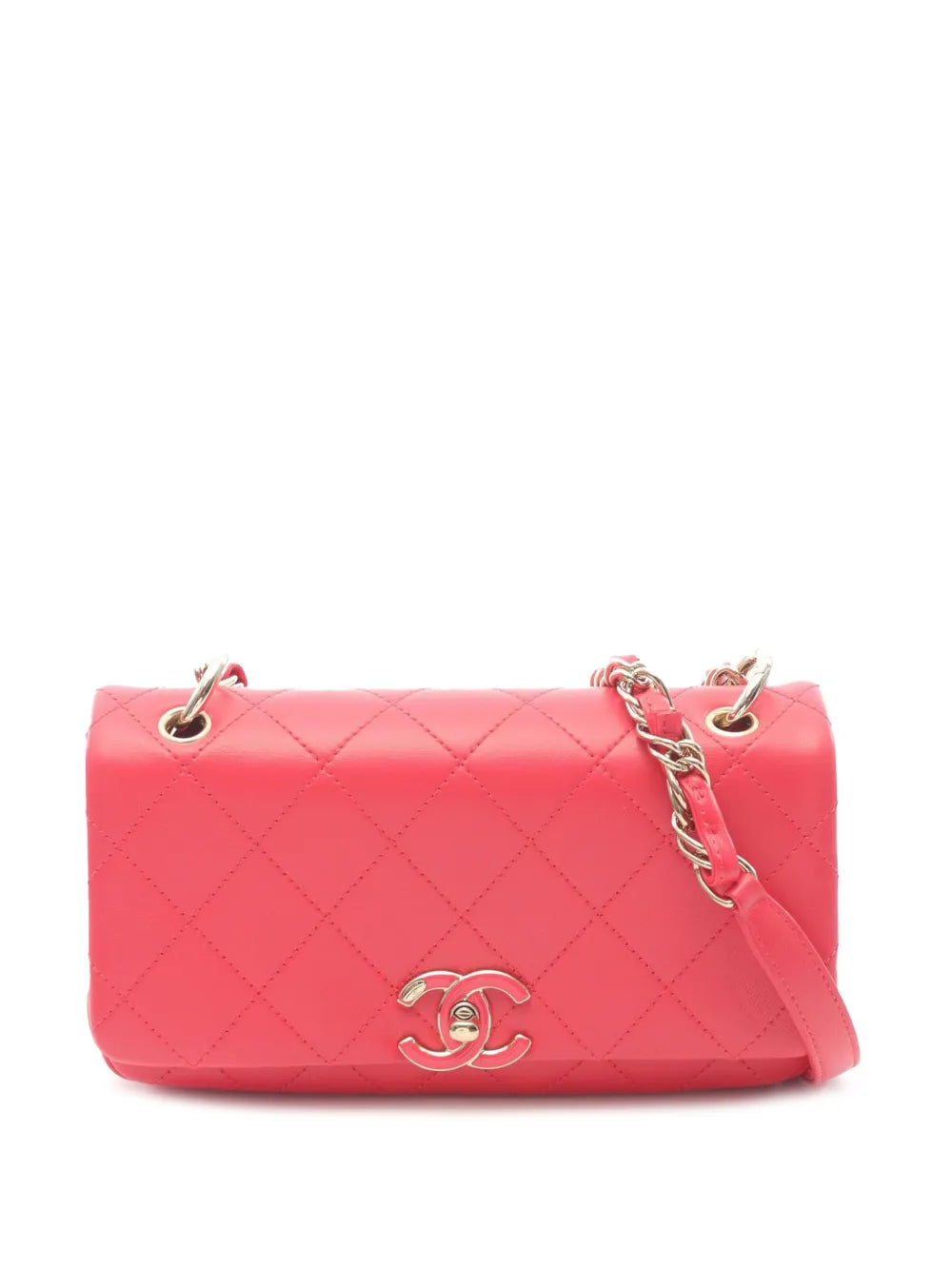 Pre-OwnedCHANEL Pre-Owned2021 Medium Lambskin Twist Chain Enamel CC Flap crossbody bag