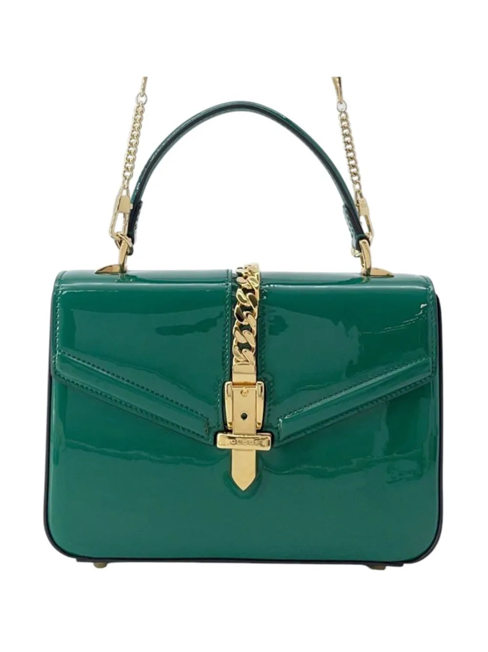 Pre-OwnedGucci Pre-Owned2016-2025 Mini Patent Sylvie 1969 Top Handle Bag satchel