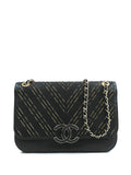 Pre-OwnedCHANEL Pre-Owned2017-2018 CC Chevron Sheepskin Chain Subtle Flap crossbody bag