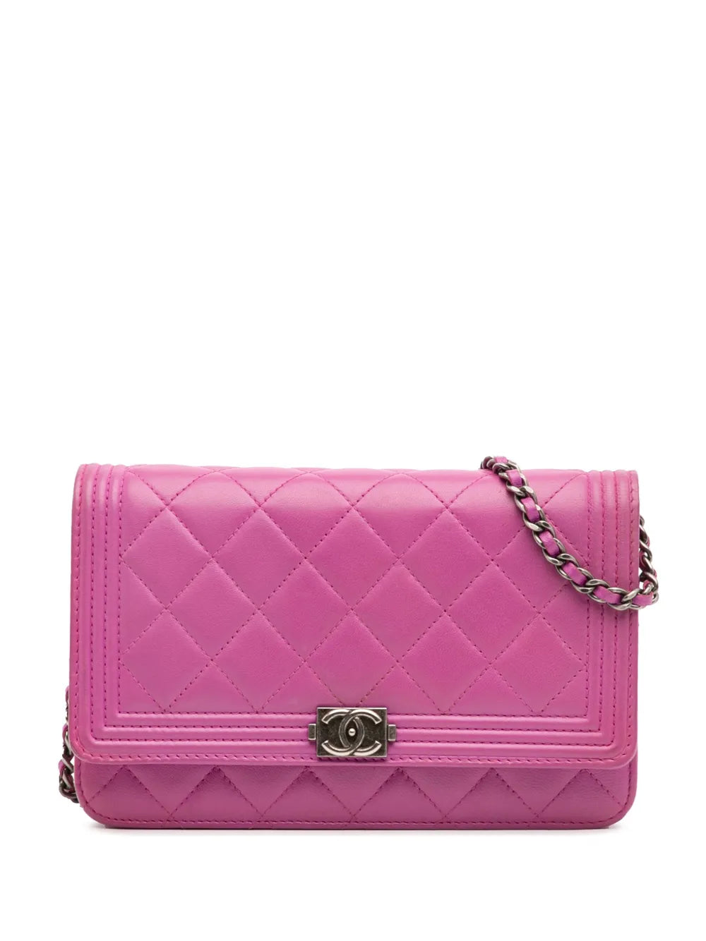 Pre-OwnedCHANEL Pre-Owned2014-2015 Lambskin Boy Wallet on Chain crossbody bag