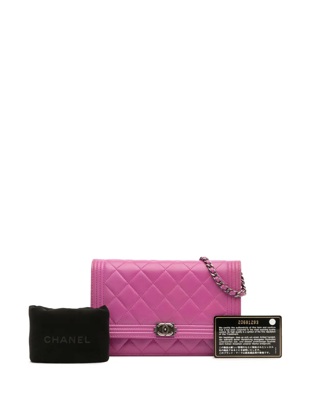 Pre-OwnedCHANEL Pre-Owned2014-2015 Lambskin Boy Wallet on Chain crossbody bag