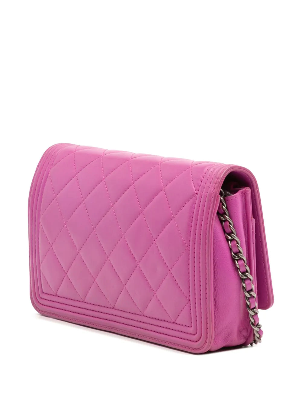 Pre-OwnedCHANEL Pre-Owned2014-2015 Lambskin Boy Wallet on Chain crossbody bag