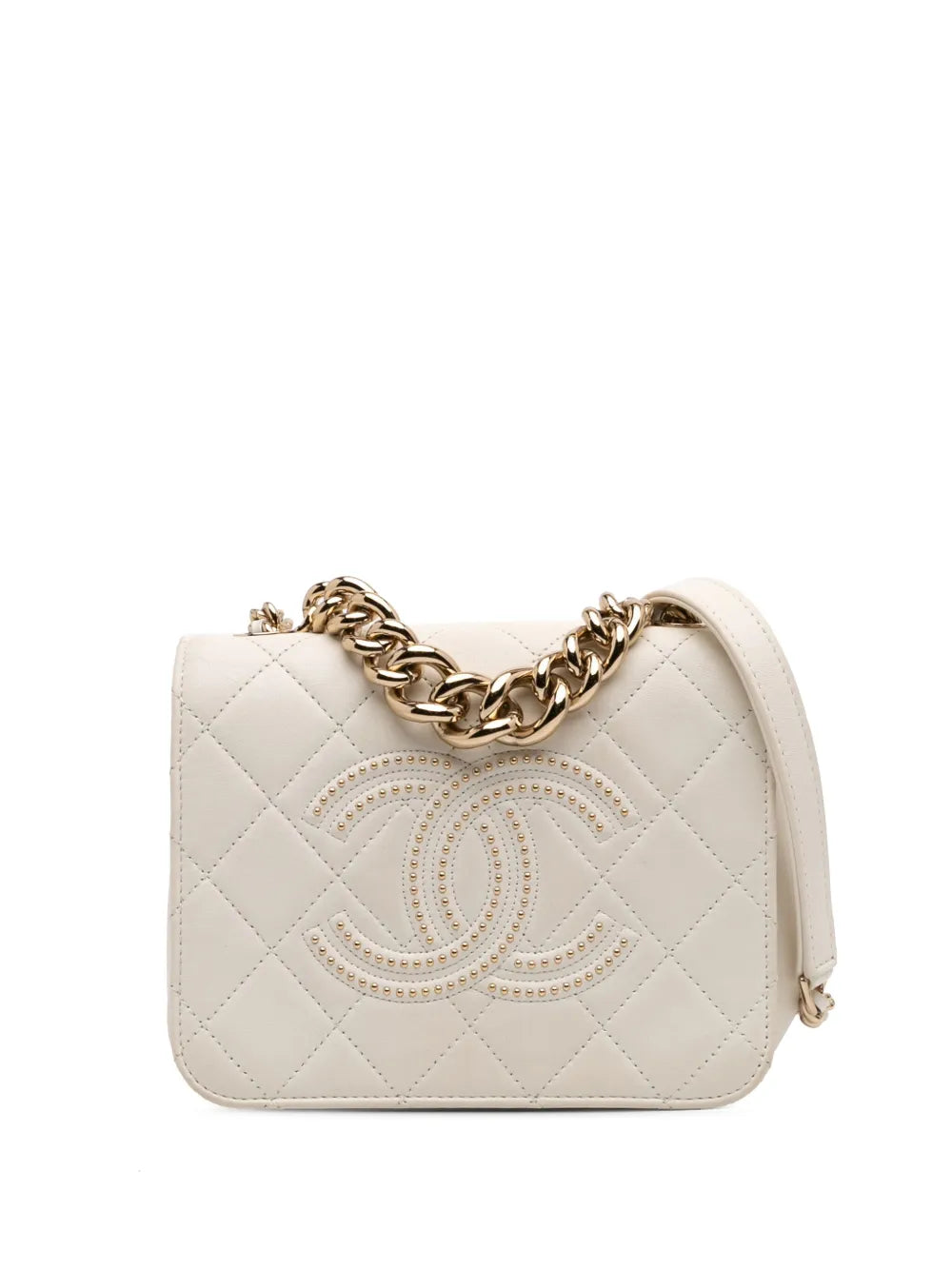 Pre-OwnedCHANEL Pre-Owned2019 Quilted Lambskin Studded Beauty Begins Flap satchel