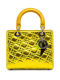 Pre-OwnedChristian Dior Pre-Owned2011 Anselm Reyle Medium Metallic Lambskin Cannage Lady Dior satchel