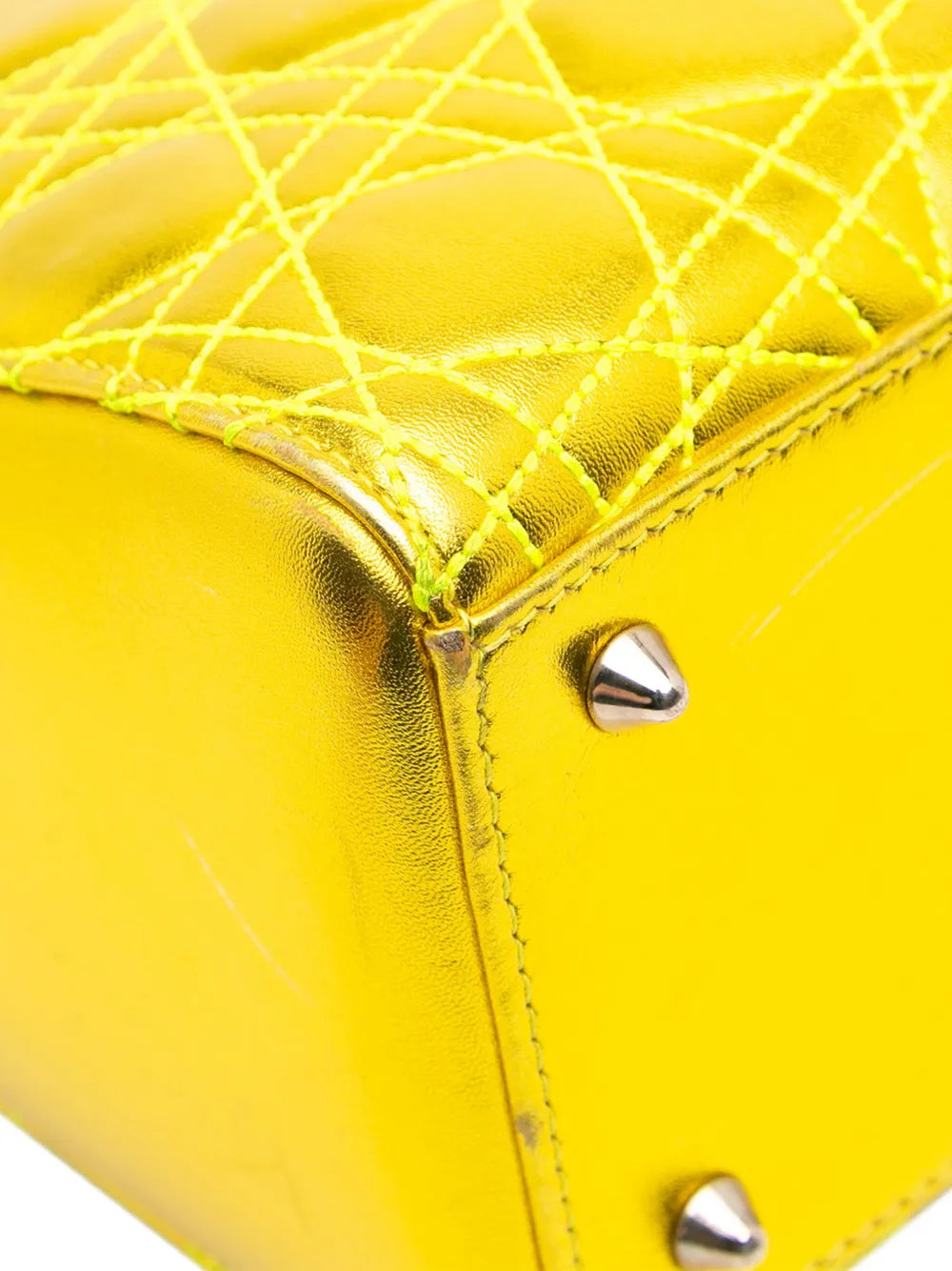 Pre-OwnedChristian Dior Pre-Owned2011 Anselm Reyle Medium Metallic Lambskin Cannage Lady Dior satchel