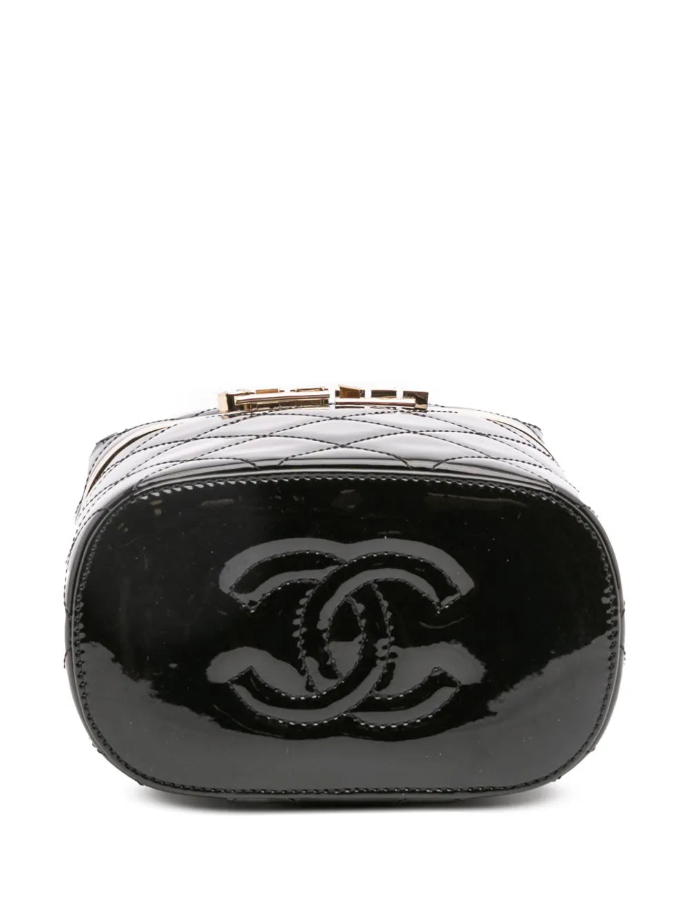 Pre-OwnedCHANEL Pre-Owned2021-2025 Quilted Patent Logo Chain Case vanity bag