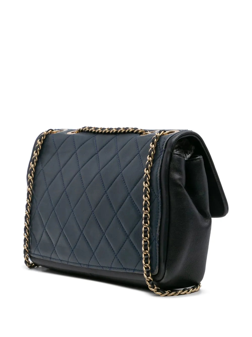 Pre-OwnedCHANEL Pre-Owned2014 Medium Bicolor Calfskin Graphic Flap shoulder bag