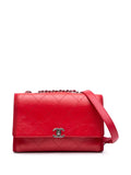 Pre-OwnedCHANEL Pre-Owned2018 CC Quilted Crumpled Calfskin and Grosgrain Flap crossbody bag